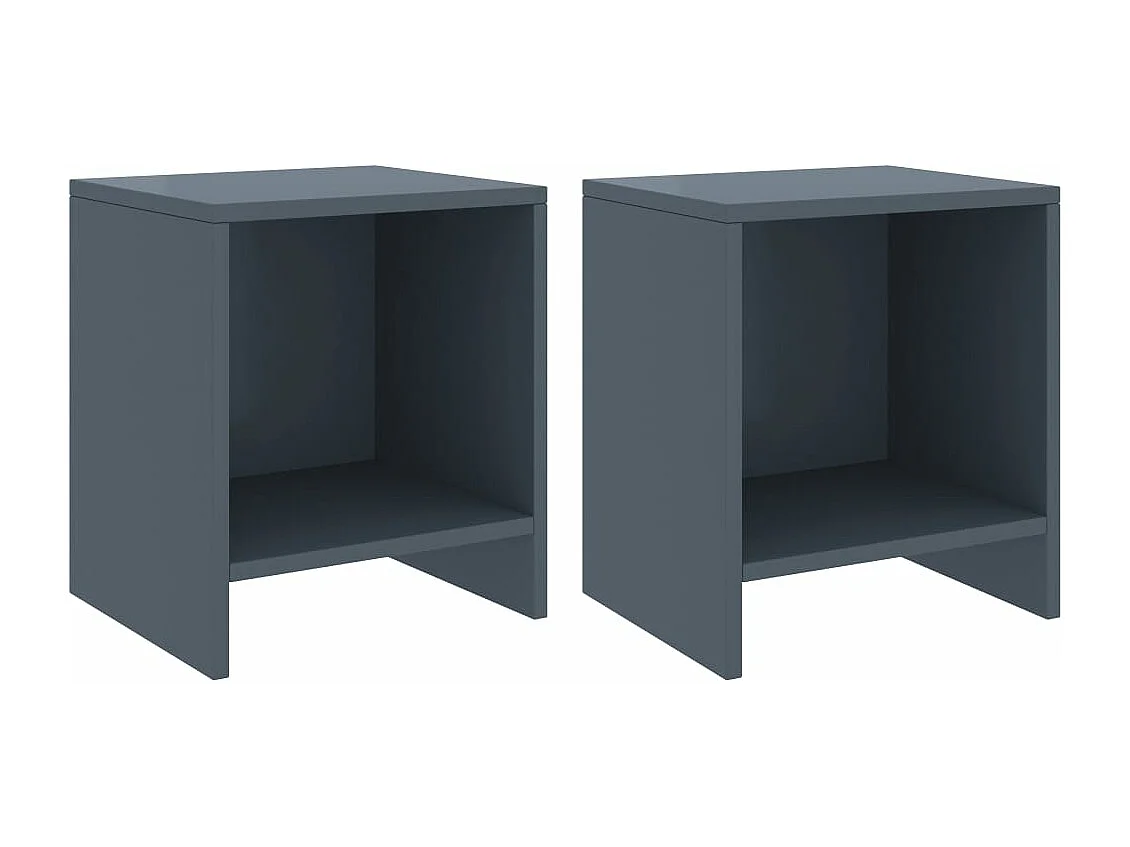 Comodini 2 pz Grigio Chiaro 35x30x40 cm Legno Massello di Pino