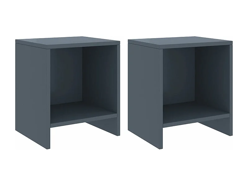 Comodini 2 pz Grigio Chiaro 35x30x40 cm Legno Massello di Pino