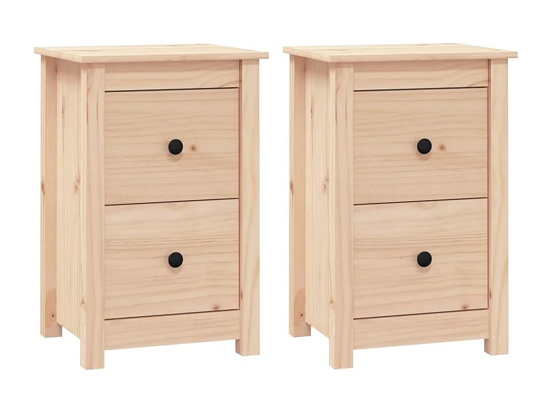 Tables de chevet 2 pcs 40x35x61,5 cm Bois de pin massif