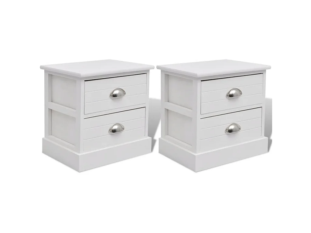 Nachtkastjes Franse stijl 2 stuks wit