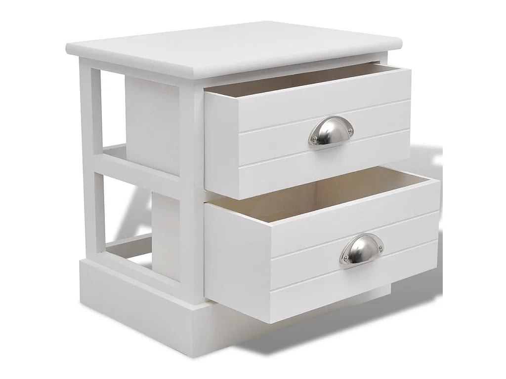 Nachtkastjes Franse stijl 2 stuks wit