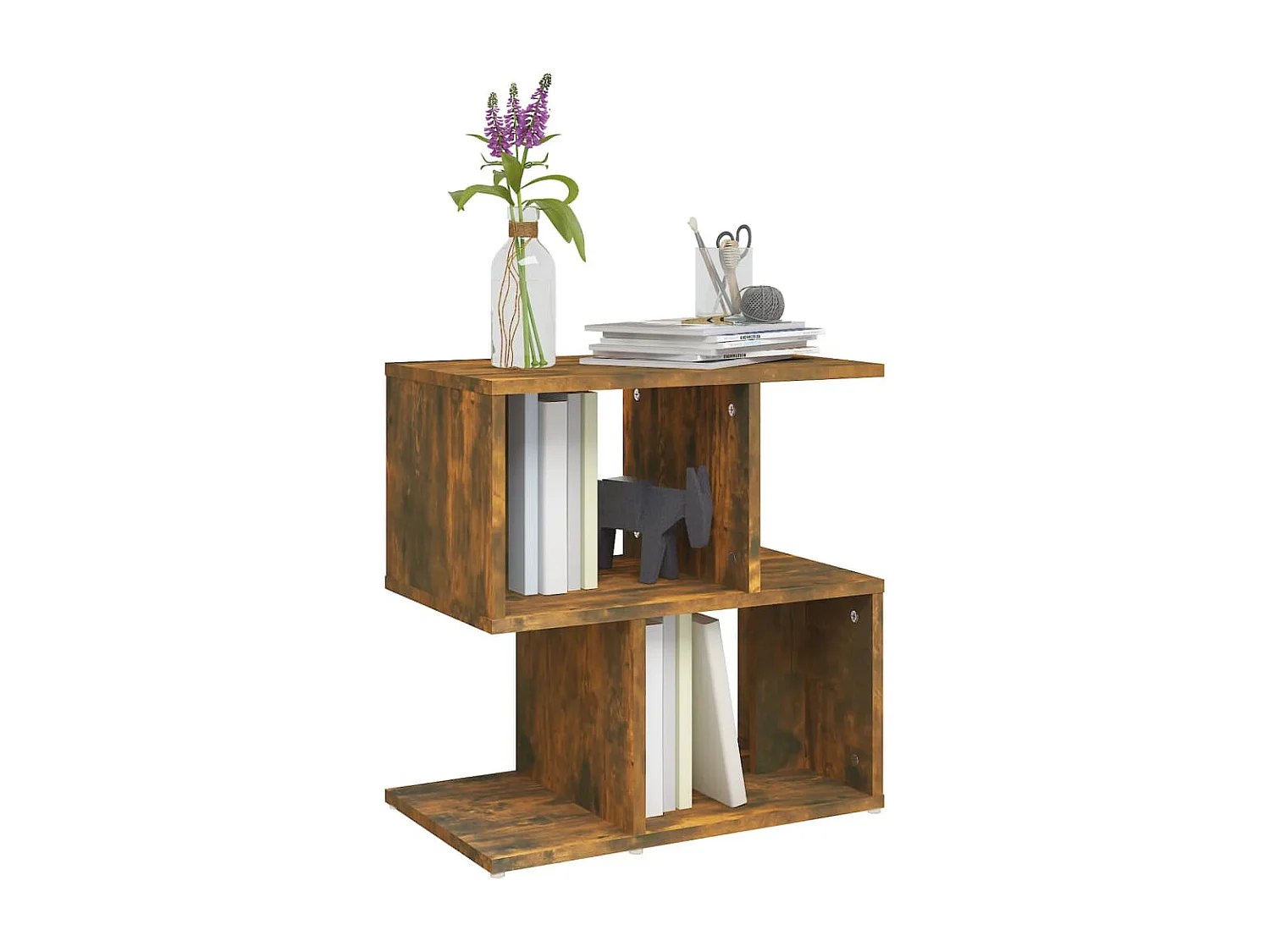 Mesita de noche madera contrachapada roble ahumado 50x30x51,5cm