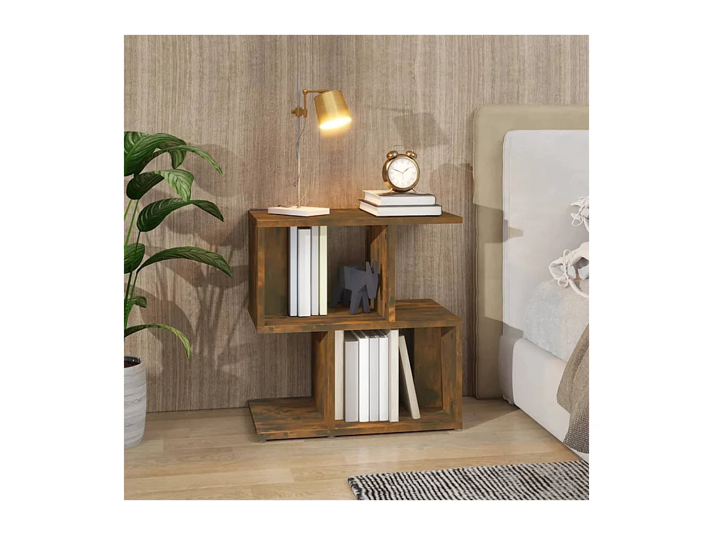 Comodino Rovere Fumo 50x30x51,5 cm in Legno Multistrato