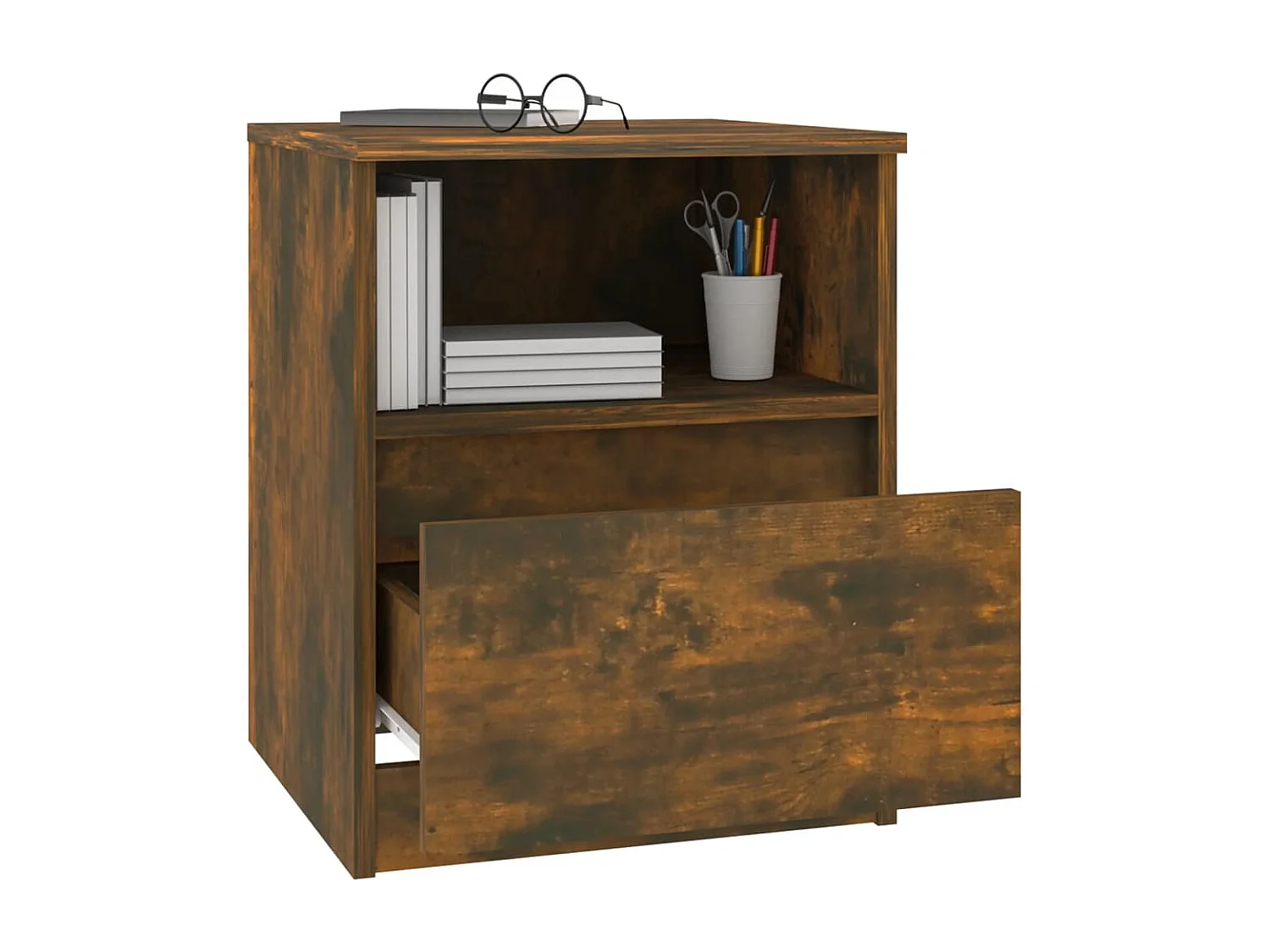 Tables de chevet 2 pcs chêne fumé 40x40x50 cm bois d'ingénierie