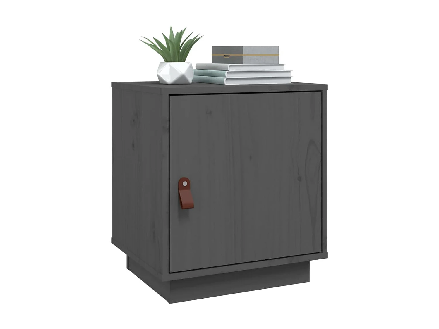 Table de chevet Gris 40x34x45 cm Bois de pin massif