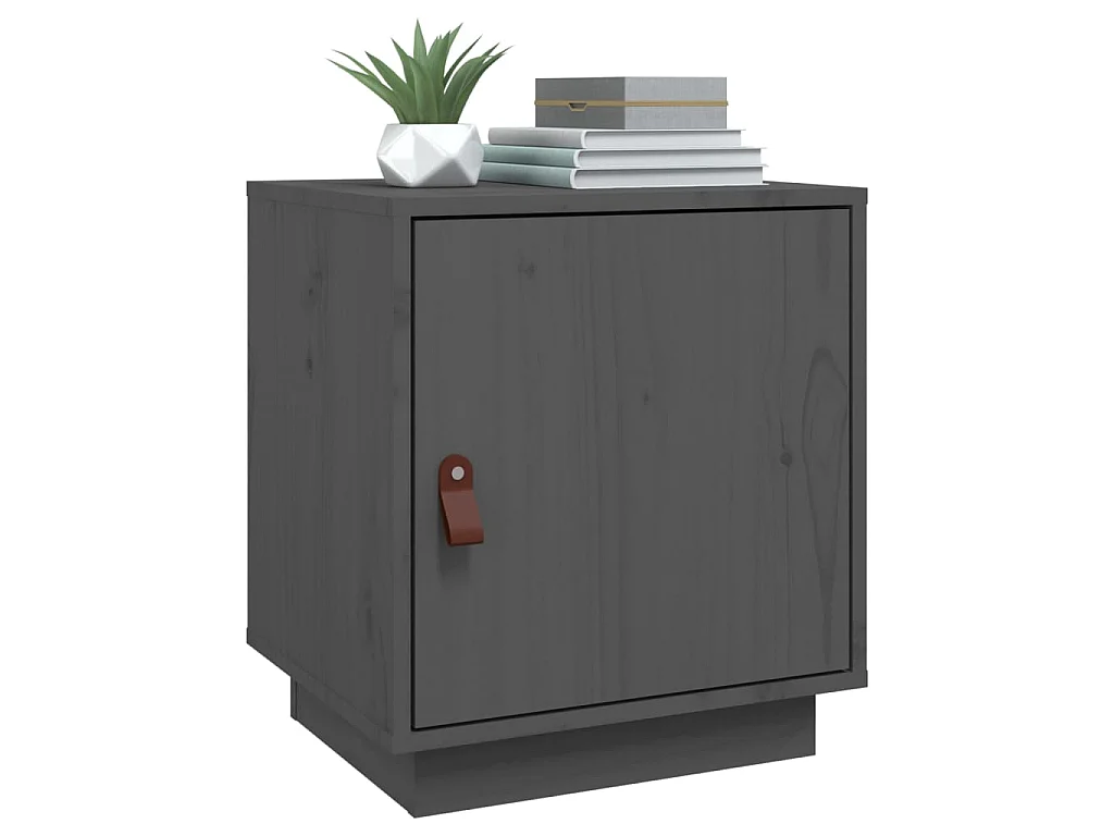 Table de chevet Gris 40x34x45 cm Bois de pin massif