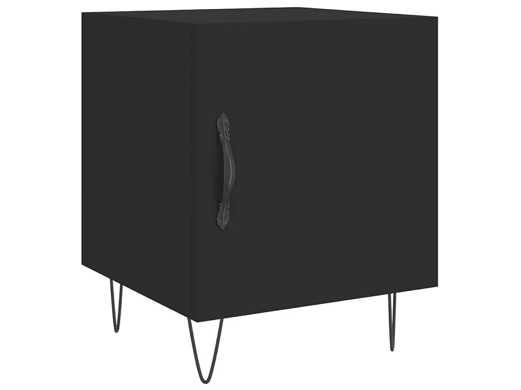 Comodini 2 pz Neri 40x40x50 cm in Legno Multistrato