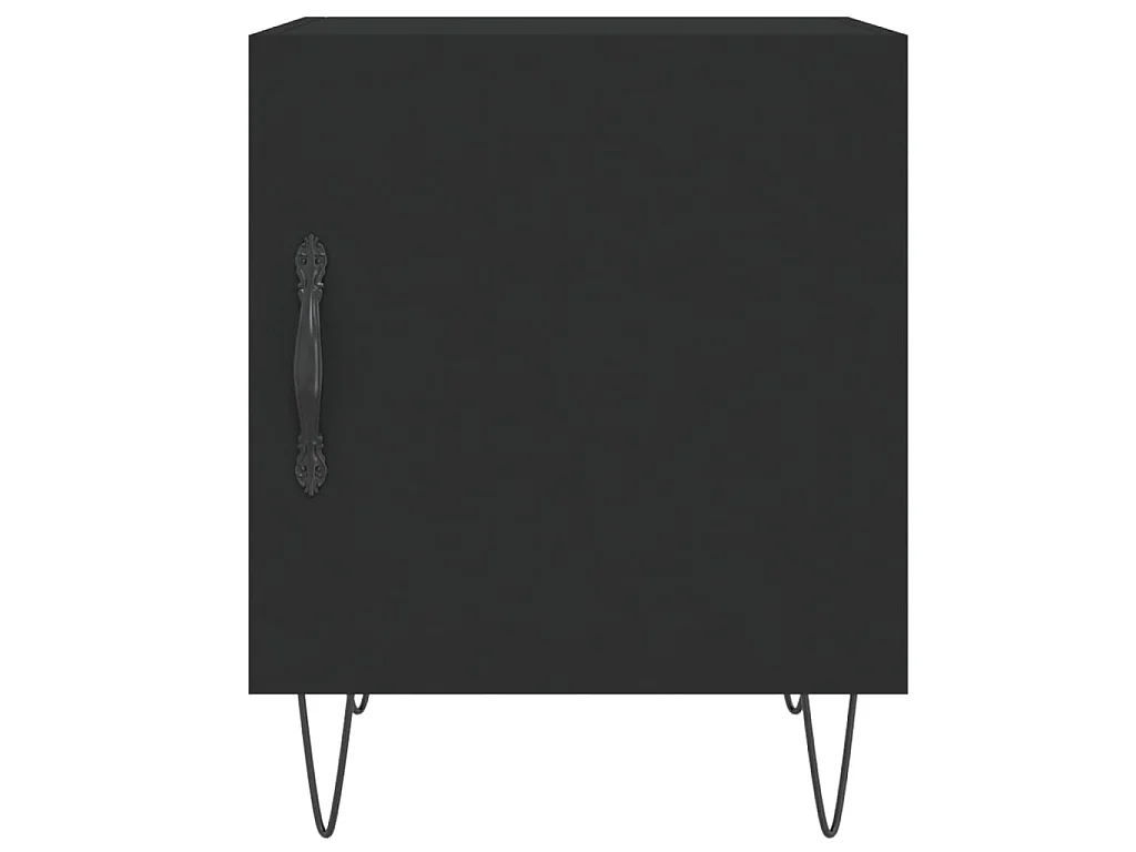 Comodini 2 pz Neri 40x40x50 cm in Legno Multistrato