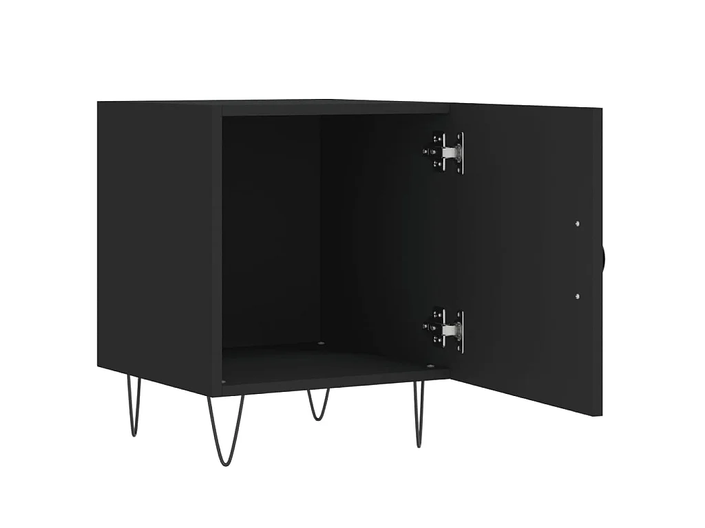 Comodini 2 pz Neri 40x40x50 cm in Legno Multistrato