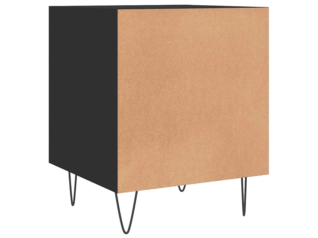 Comodini 2 pz Neri 40x40x50 cm in Legno Multistrato