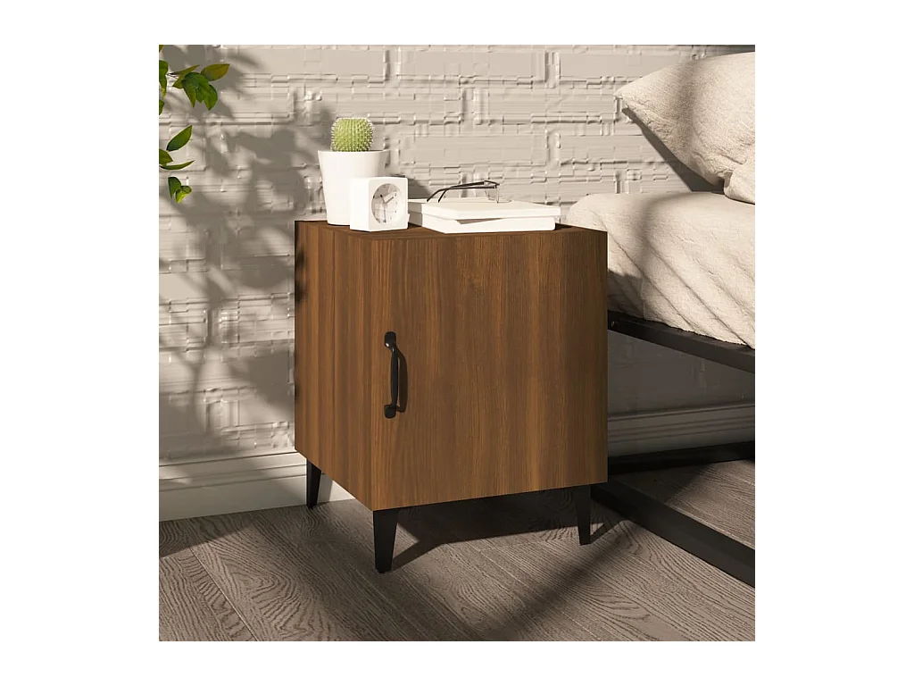 Comodino Rovere Marrone in Legno Multistrato
