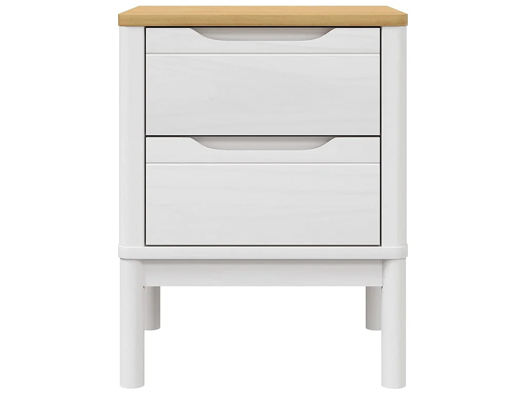 Nachtkastje FLORO 45x39x57 cm massief grenenhout wit