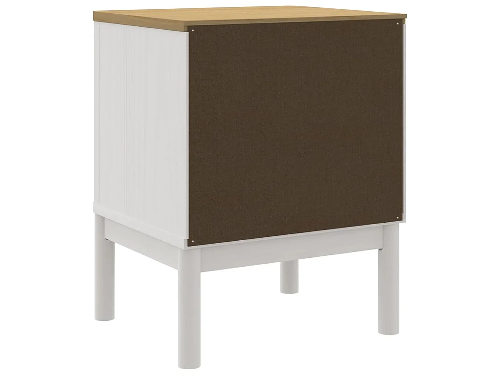 Nachtkastje FLORO 45x39x57 cm massief grenenhout wit