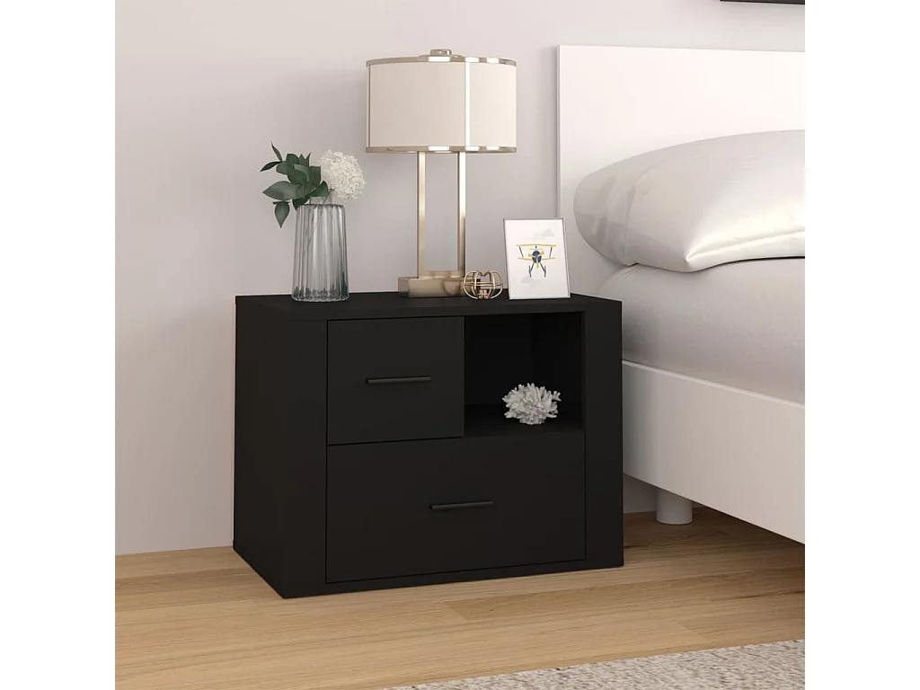 Mesa de cabeceira 60x36x45 cm derivados de madeira preto