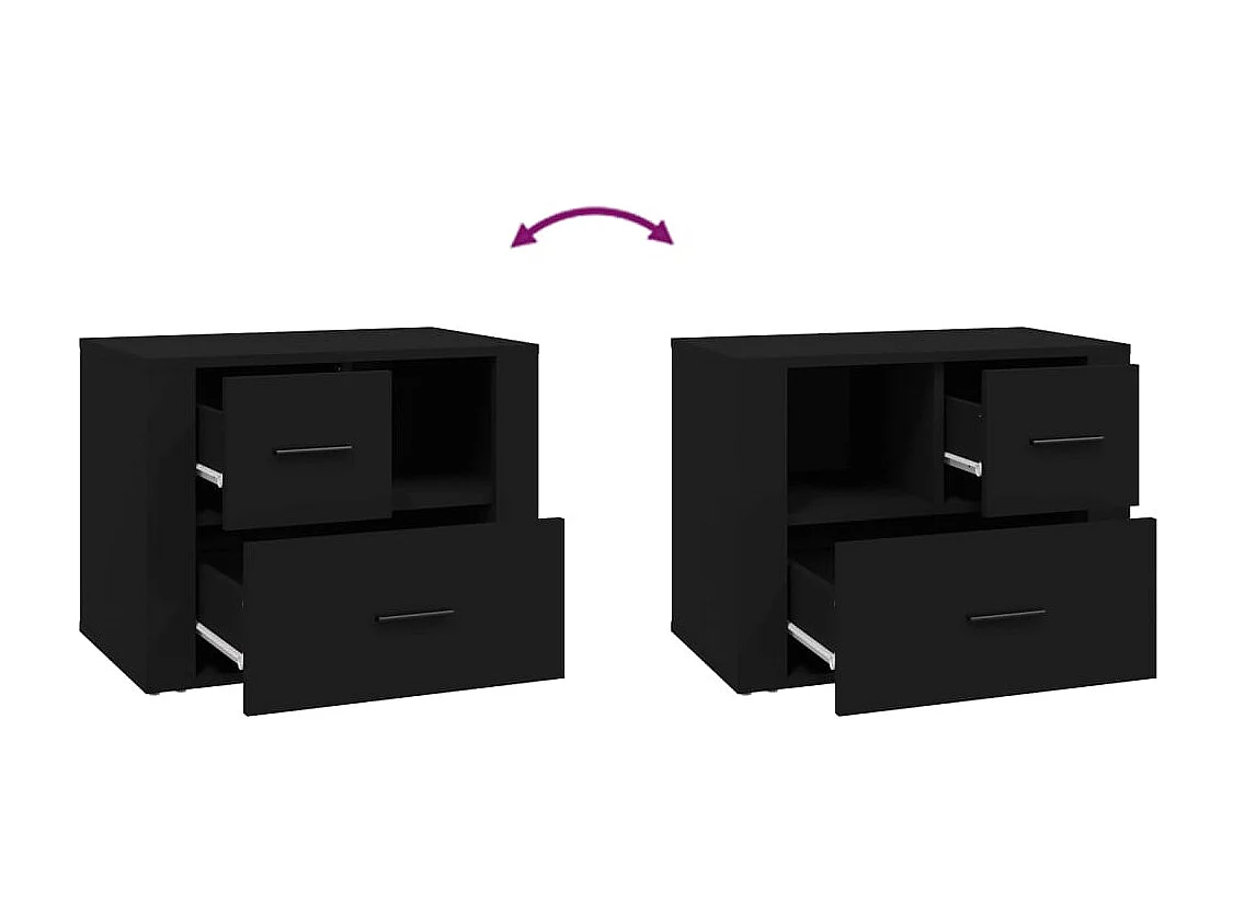 Mesa de cabeceira 60x36x45 cm derivados de madeira preto