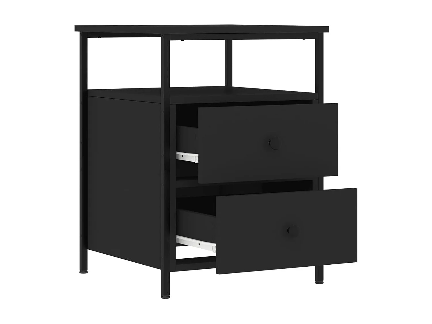 Nachttisch Schwarz 44x45x60 cm Holzwerkstoff