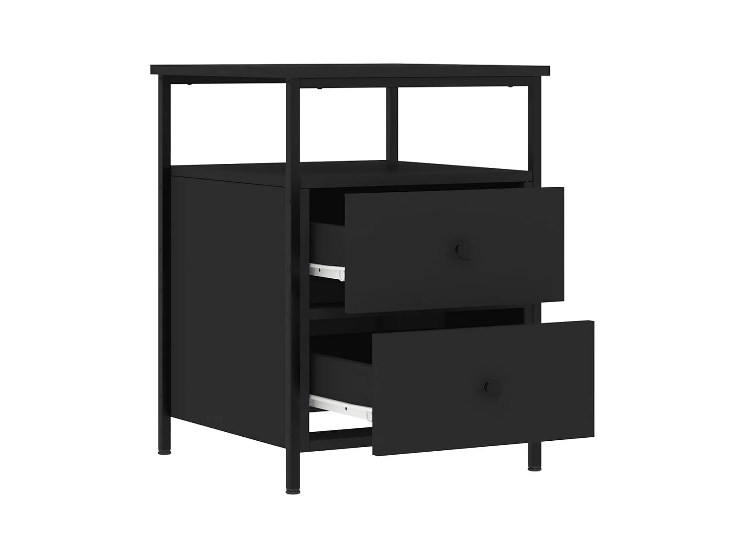 Table de chevet noir 44x45x60 cm bois d’ingénierie