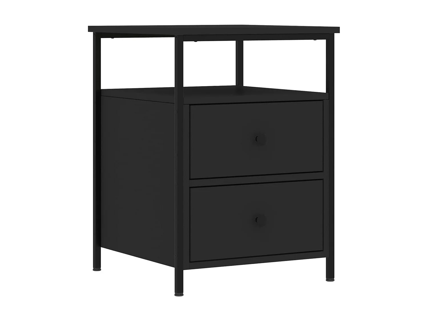 Comodino Nero 44x45x60 cm in Legno Multistrato