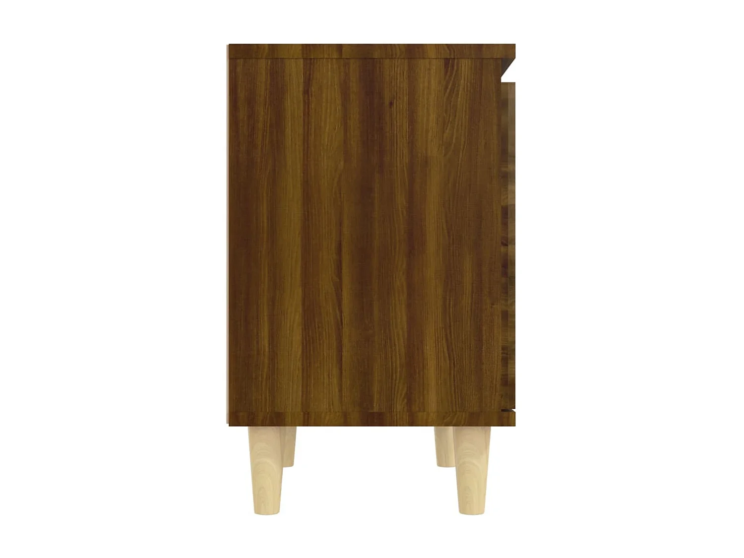 Nachttisch mit Massivholz-Beinen Braun Eichen-Optik 40x30x50cm