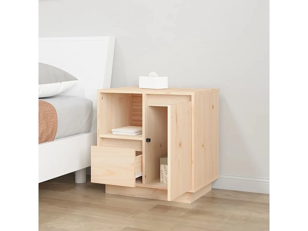 Nachttische 2 Stk. 50x34x50 cm Massivholz Kiefer