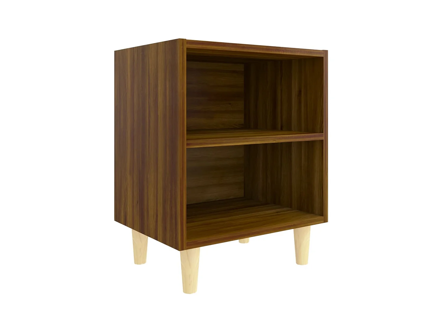 Comodini Gambe in Legno Massello 2 pz Rovere Marrone 40x30x50cm