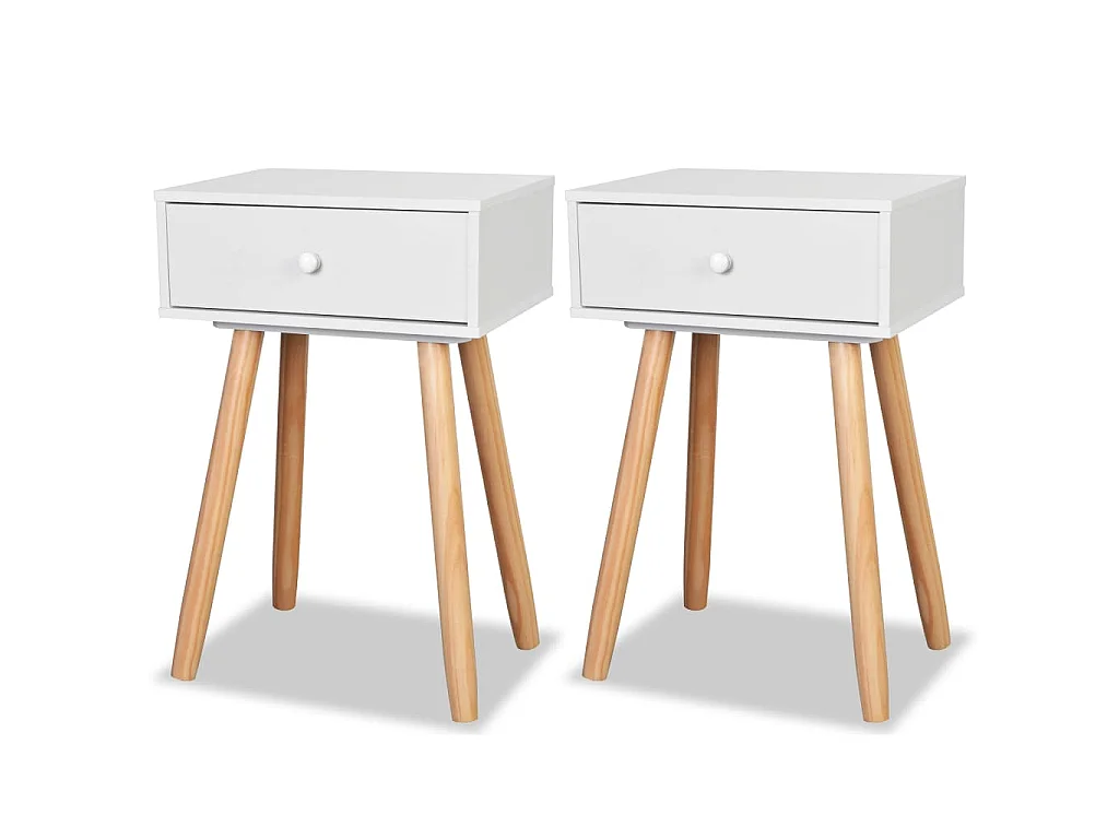 Mesas de cabeceira 2 pcs pinho maciço 40x30x61 cm branco