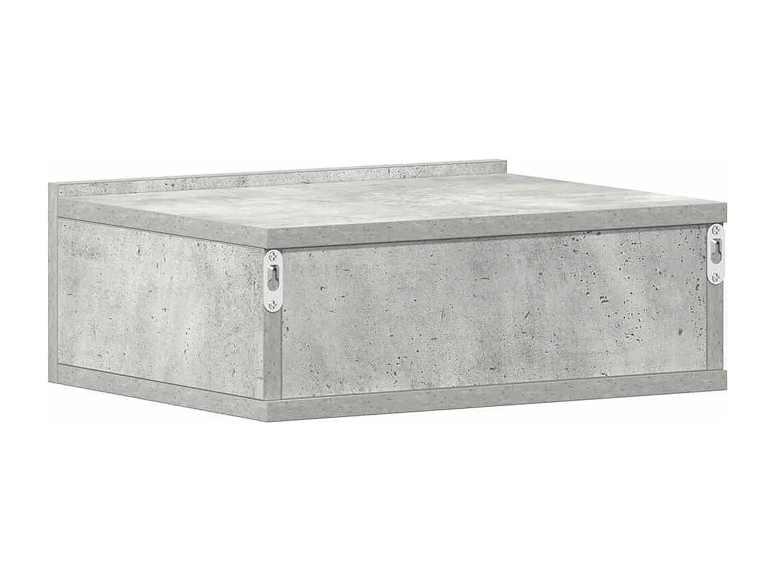 Mesitas de noche flotantes 2 ud madera ingeniería gris hormigón