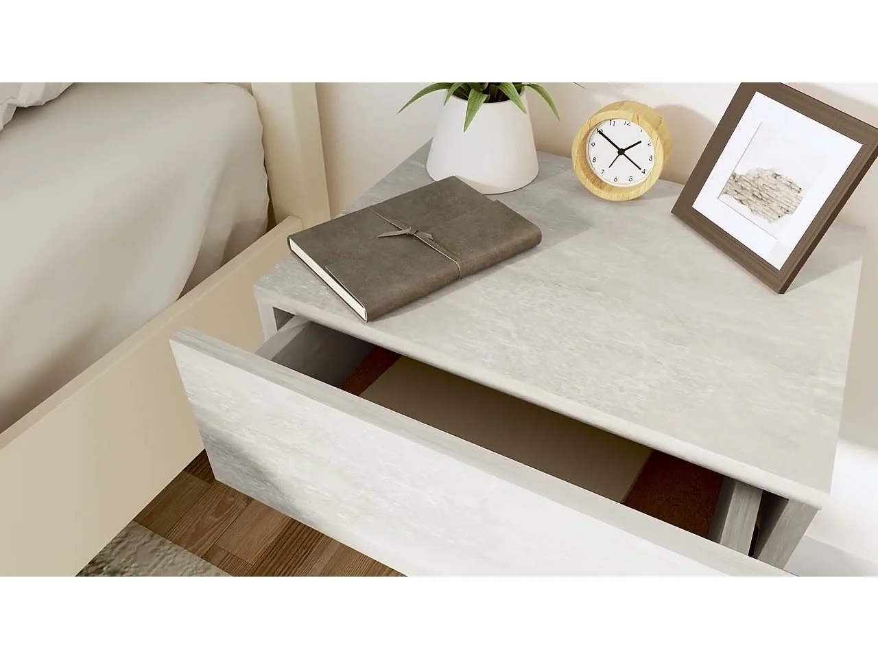 Tables de chevet flottantes 2 pcs Gris béton Bois d'ingénierie