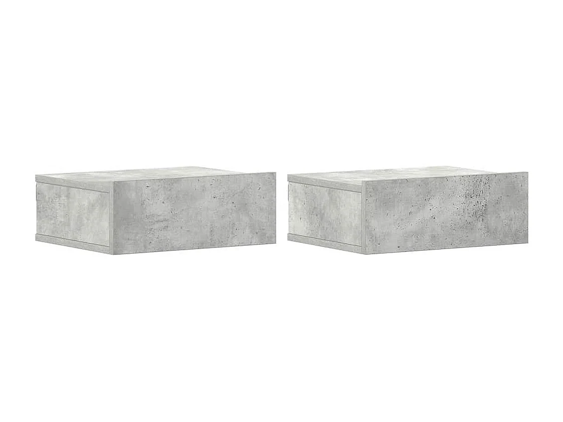Nachtkastjes 2 st zwevend 40x30x15 cm bewerkt hout betongrijs