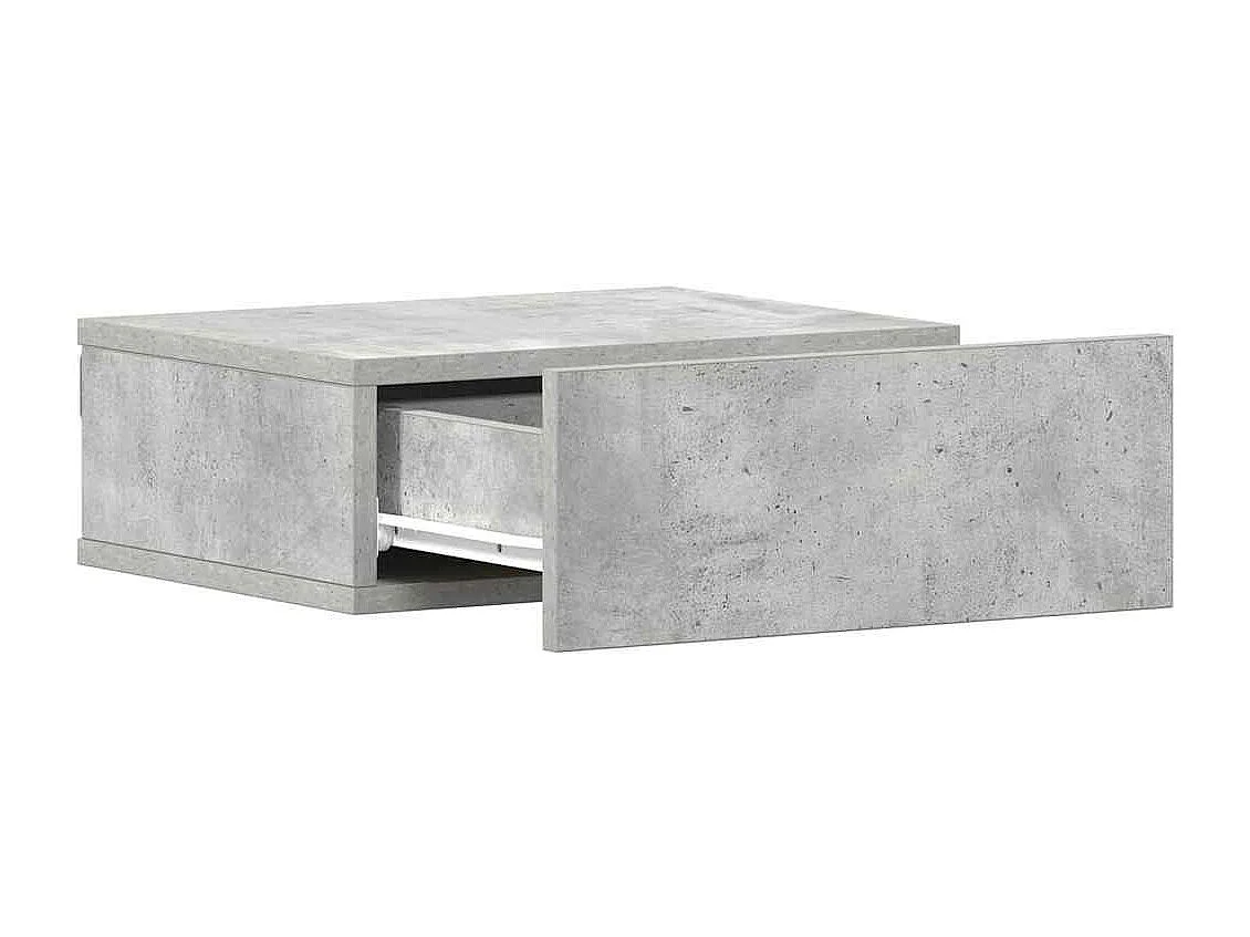 Nachtkastjes 2 st zwevend 40x30x15 cm bewerkt hout betongrijs