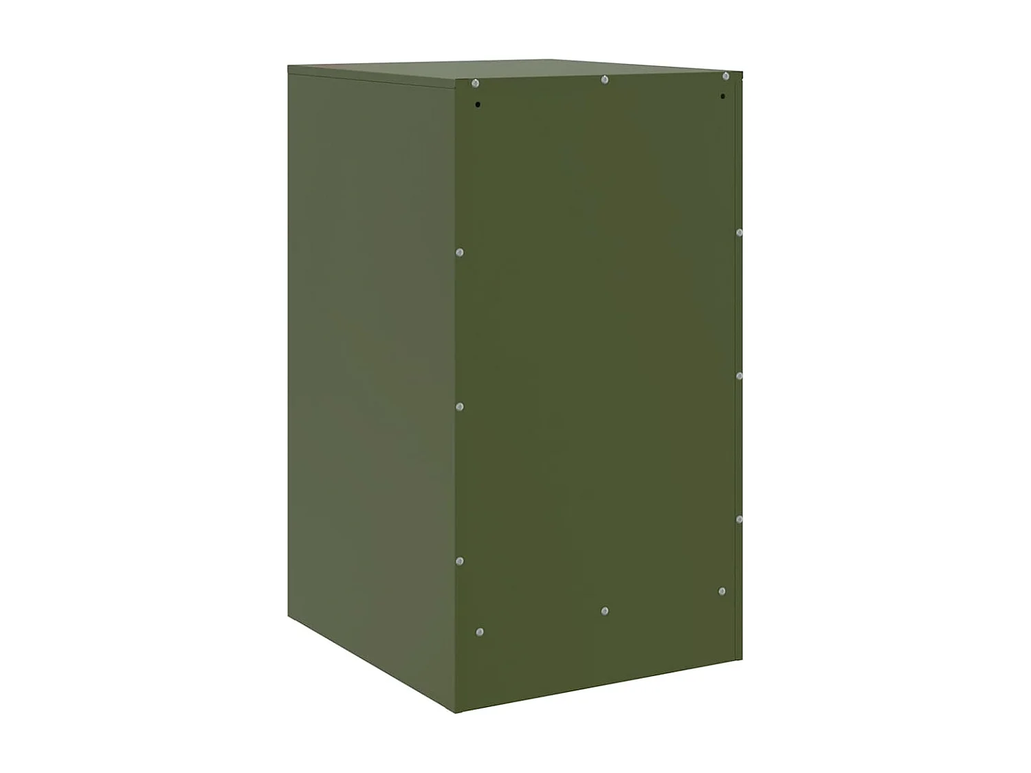 Table de chevet vert olive 34,5x39x62 cm acier