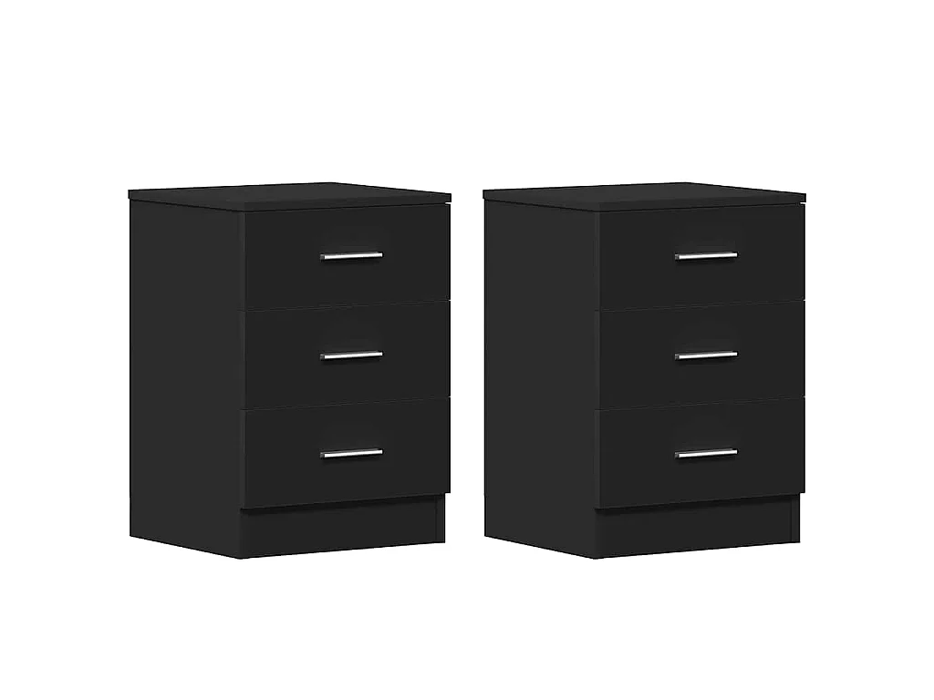 Nachttische 2 Stk. Schwarz 38x35x56 cm Holzwerkstoff