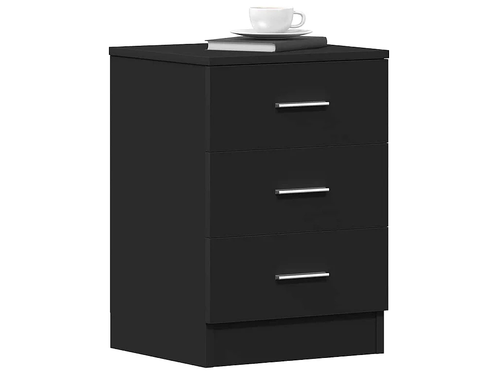 Nachttische 2 Stk. Schwarz 38x35x56 cm Holzwerkstoff