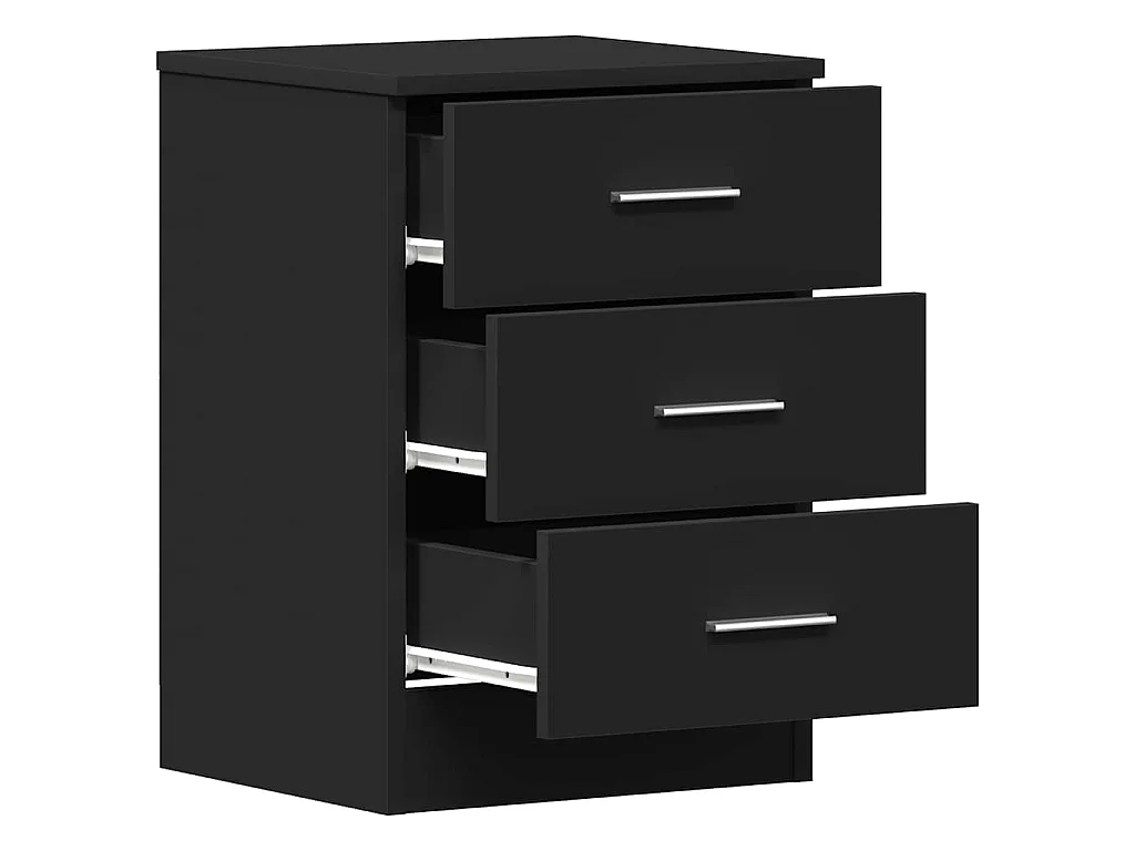 Nachttische 2 Stk. Schwarz 38x35x56 cm Holzwerkstoff
