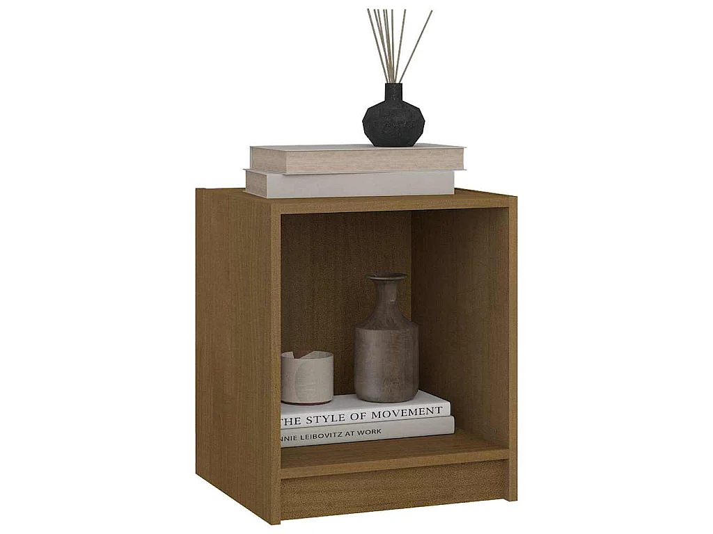 Tables de chevet 2 pcs Marron miel 35,5x33,5x41,5 cm Pin massif