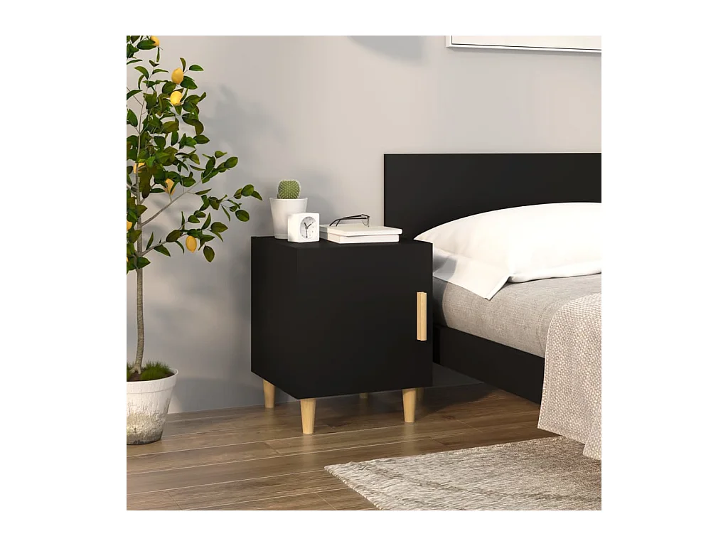 Table de chevet Noir Bois d'ingénierie