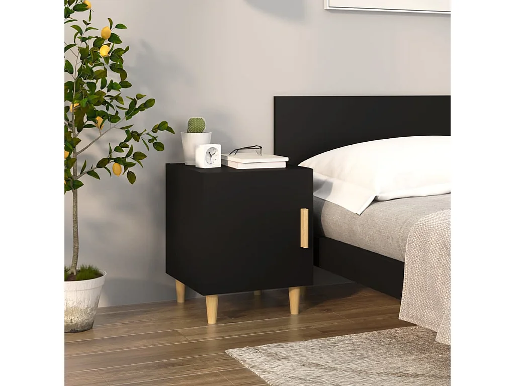 Table de chevet Noir Bois d'ingénierie