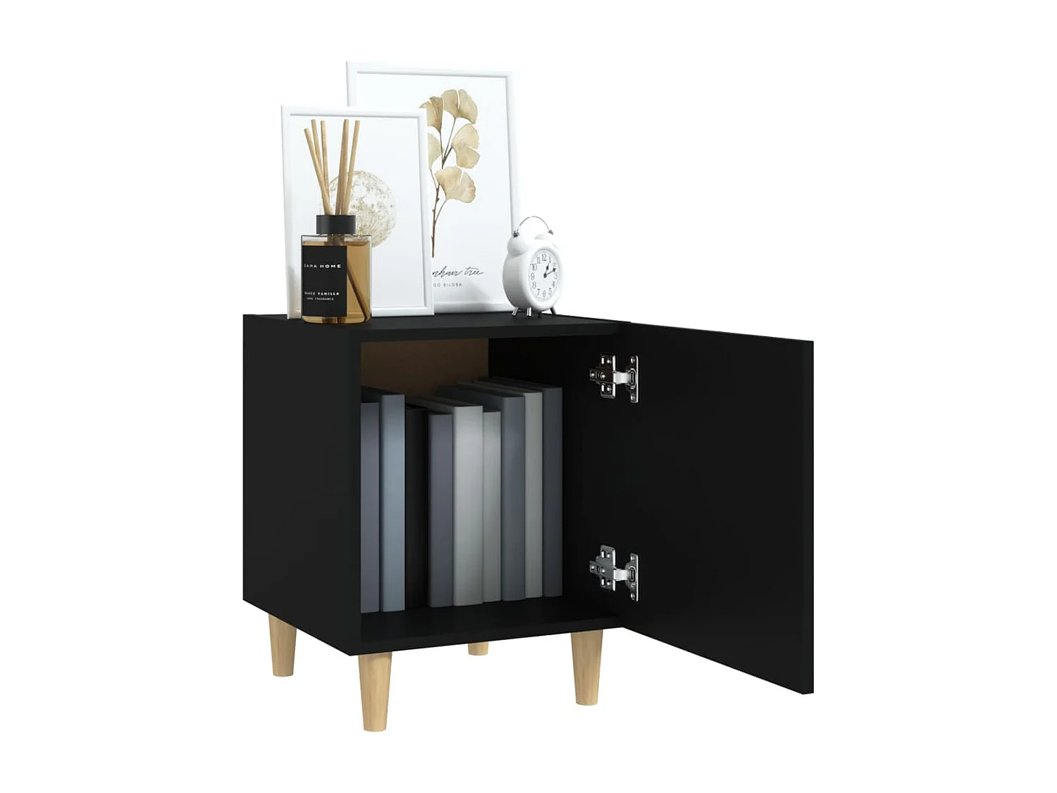 Table de chevet Noir Bois d'ingénierie