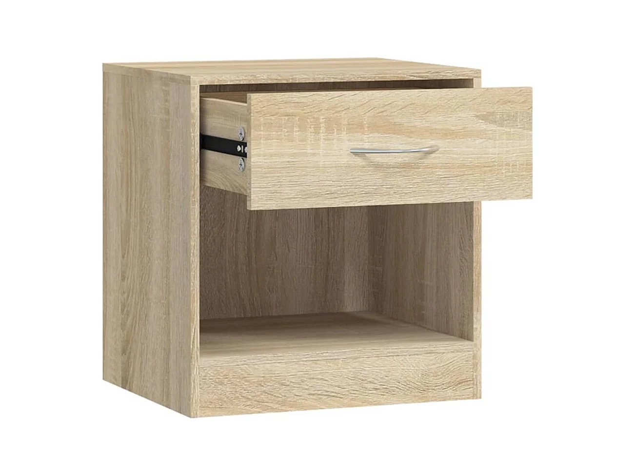 Nachtkastje met lade eikenkleur 2 st