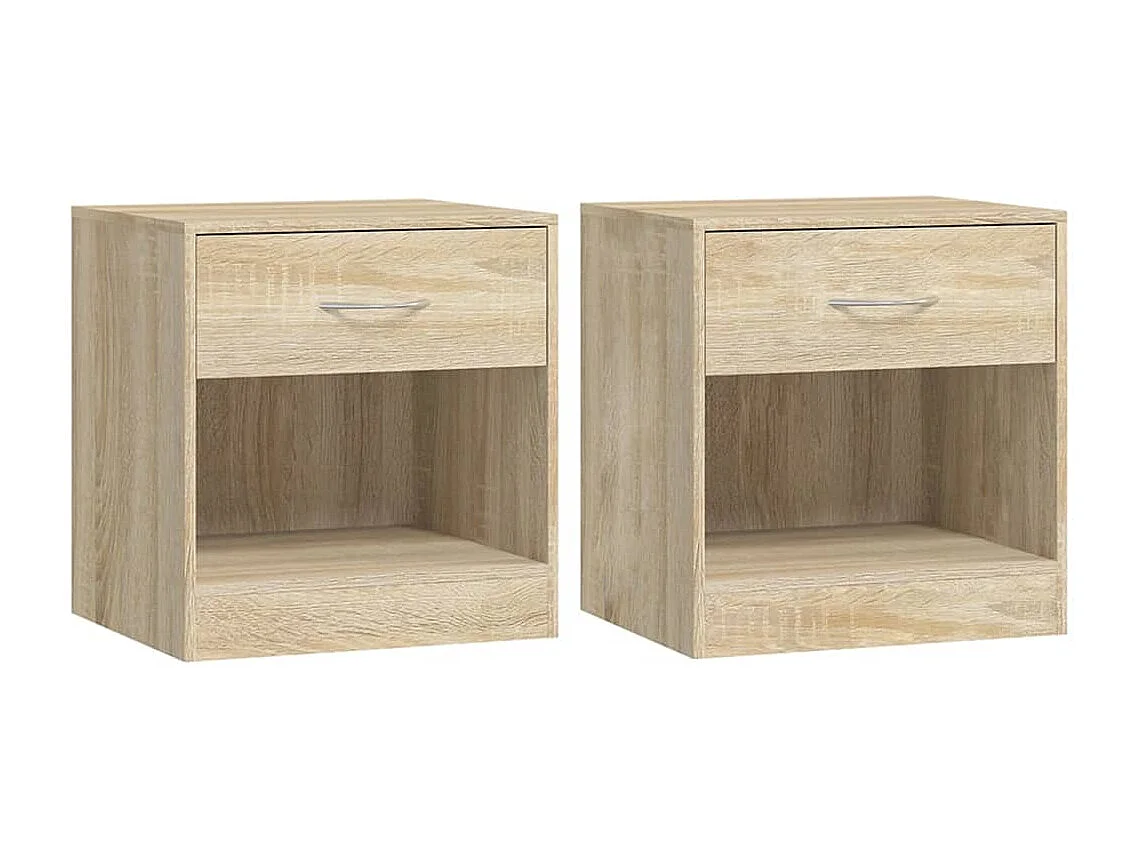 Table de chevet 2 pcs avec tiroir Couleur de chêne