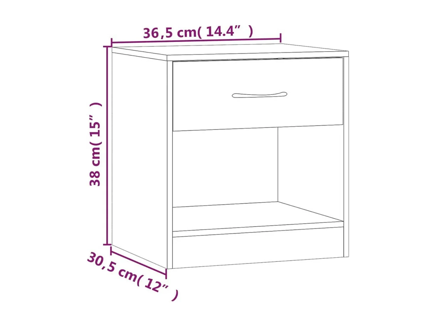 Comodini 2 pz con Cassetto Colore Rovere