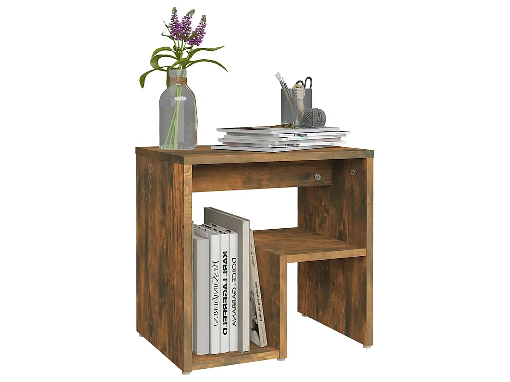 Table de chevet Chêne fumé 40x30x40 cm Bois d'ingénierie