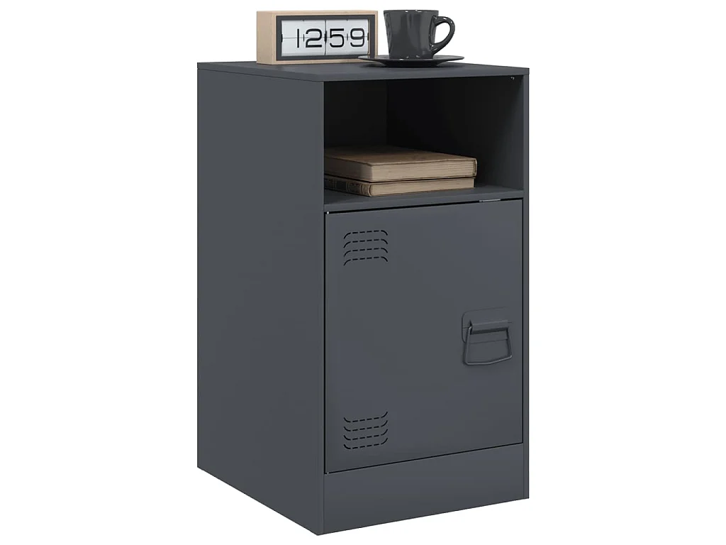 Comodino Antracite 34,5x39x62 cm in Acciaio