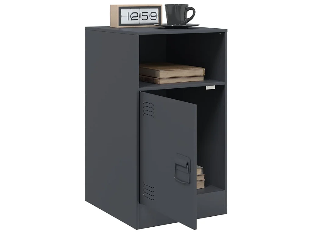 Comodino Antracite 34,5x39x62 cm in Acciaio