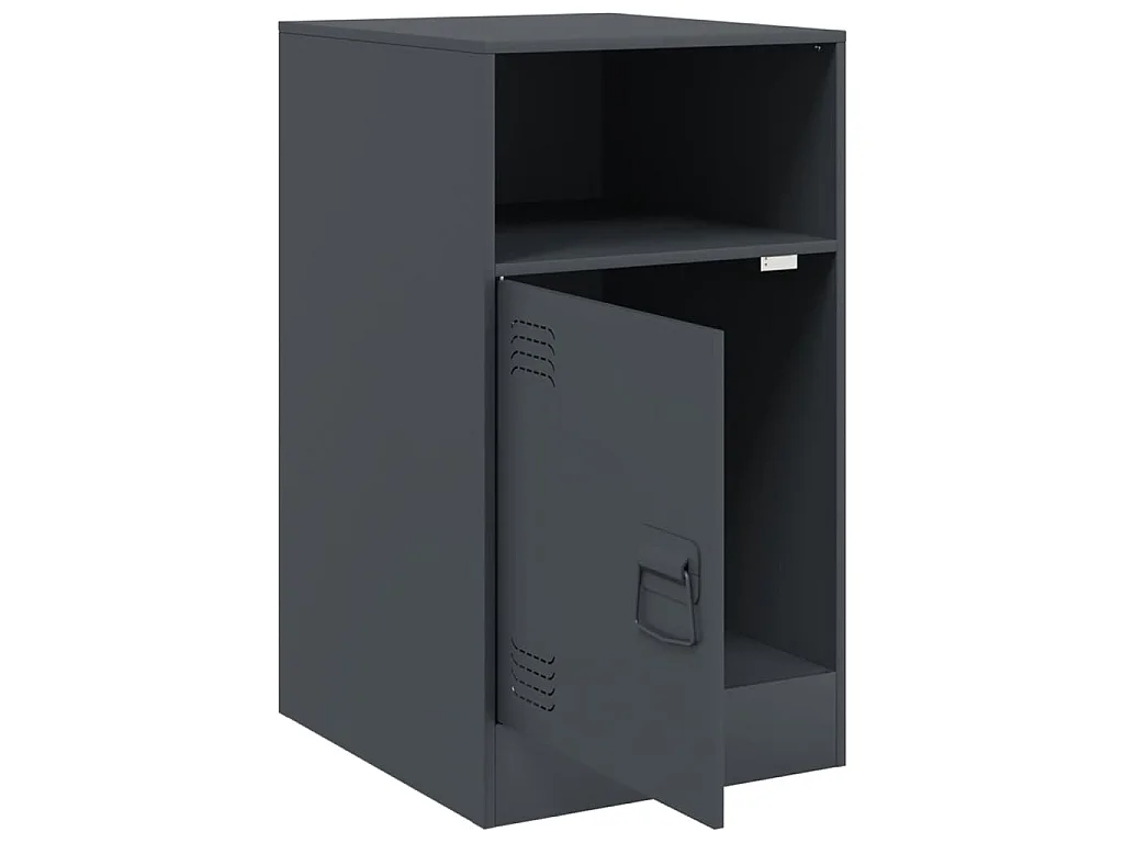 Comodino Antracite 34,5x39x62 cm in Acciaio