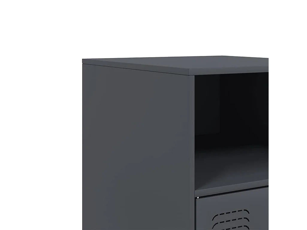 Table de chevet anthracite 34,5x39x62 cm acier