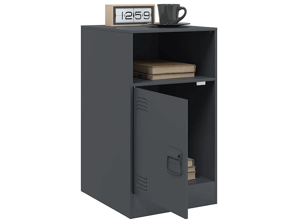 Table de chevet anthracite 34,5x39x62 cm acier