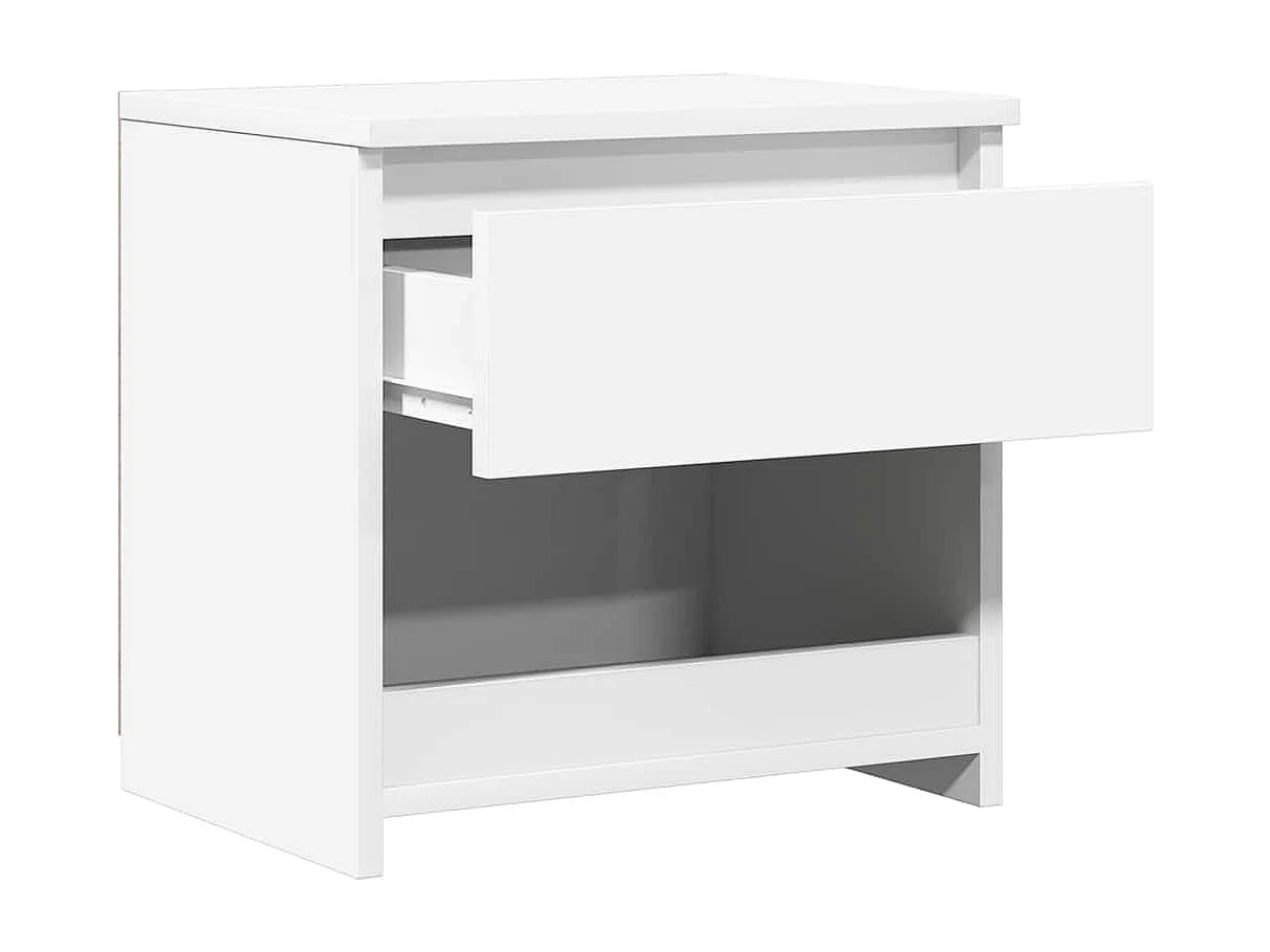 Tables de chevet 2 pcs Blanc brillant 40x30x39 cm Aggloméré