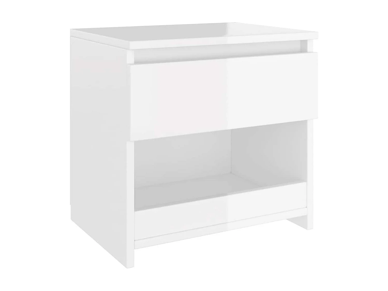 Tables de chevet 2 pcs Blanc brillant 40x30x39 cm Aggloméré
