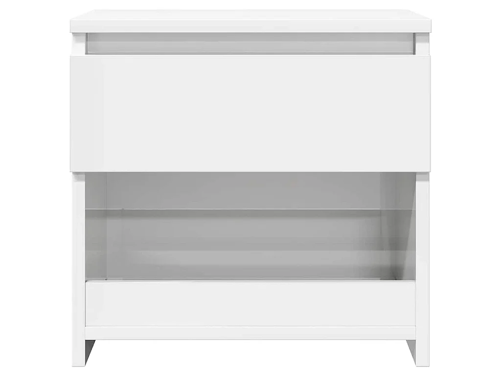 Tables de chevet 2 pcs Blanc brillant 40x30x39 cm Aggloméré